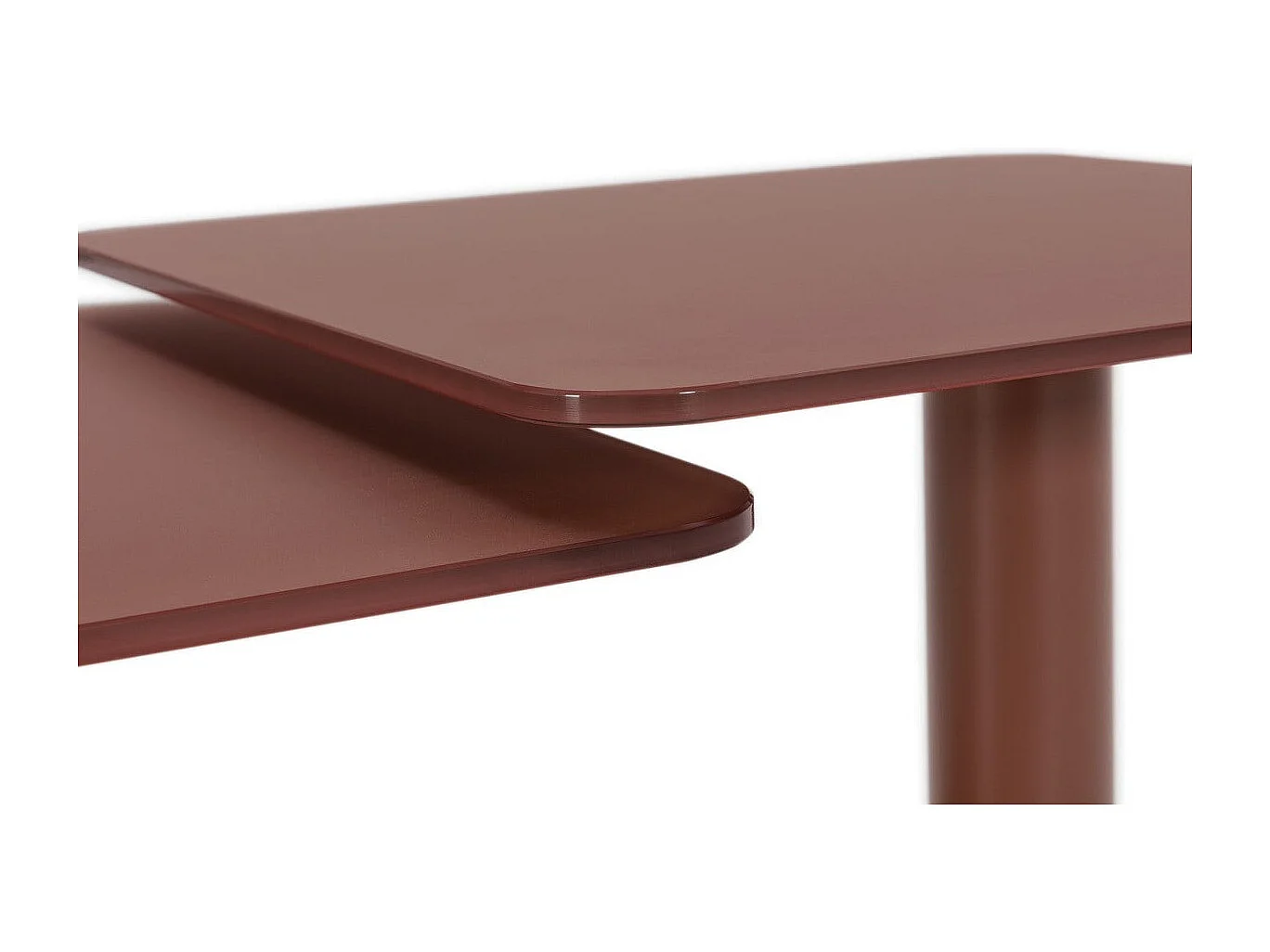 Table basse pivotante avec plateaux carrés en verre L114 cm - KAYA