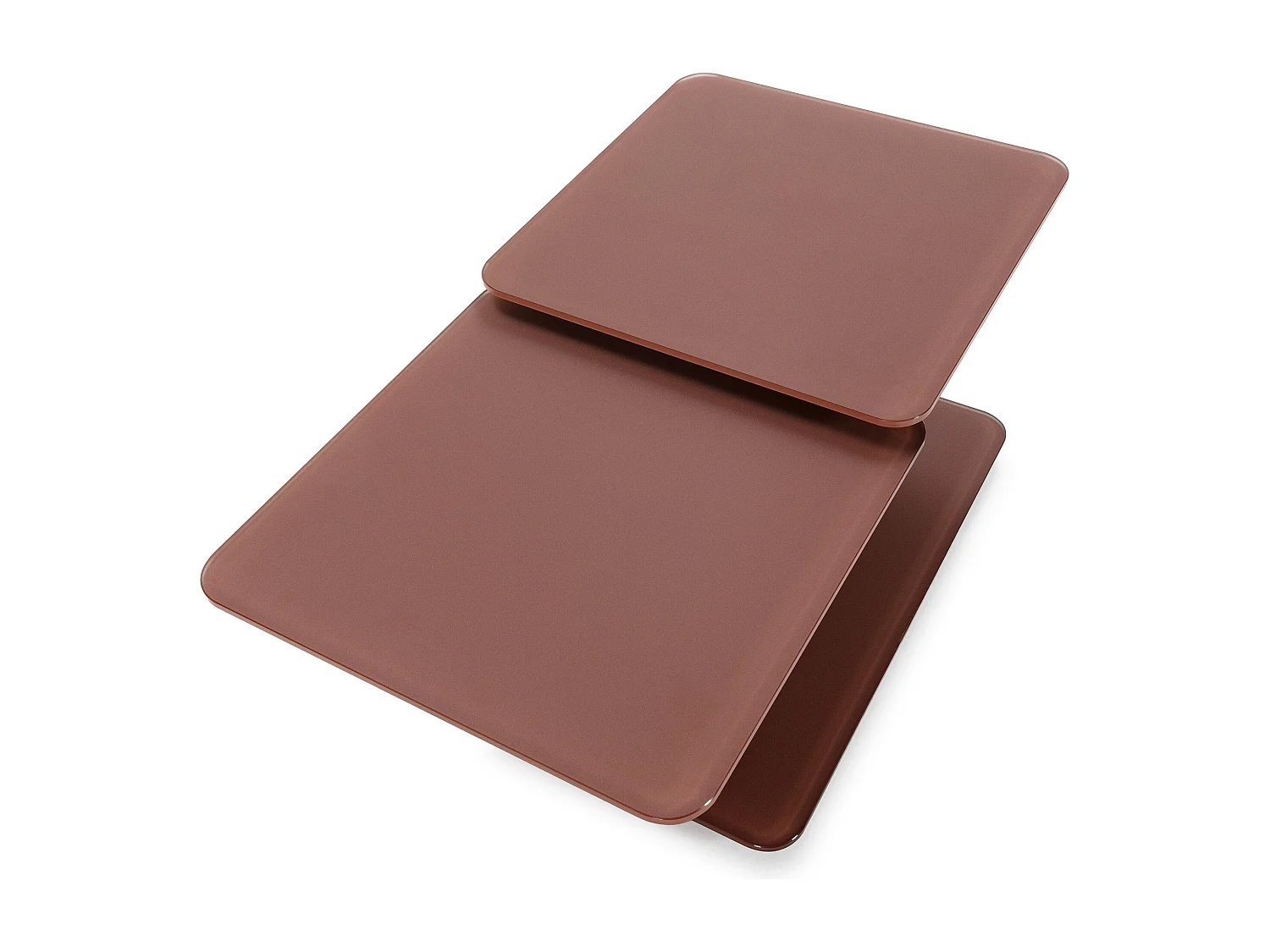 Table basse pivotante avec plateaux carrés en verre L114 cm - KAYA