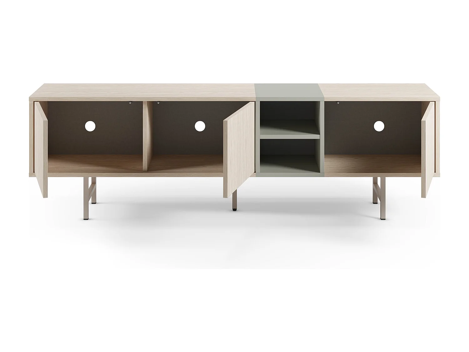 3-türiger TV-Schrank Metallbeinen 180x55 cm