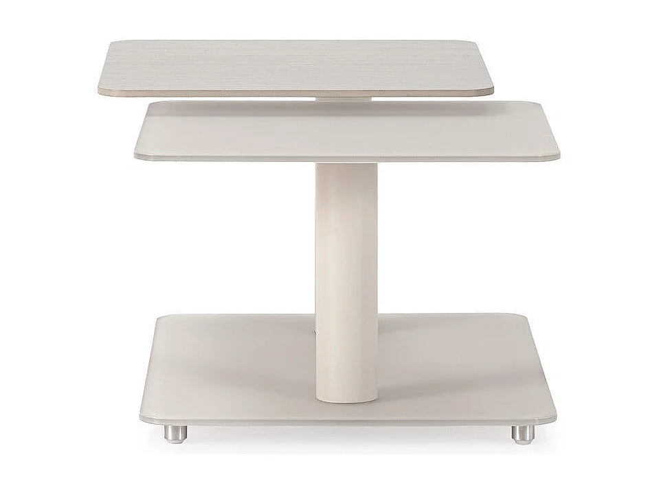 Table basse pivotante avec plateaux carrés en verre L114 cm - KAYA