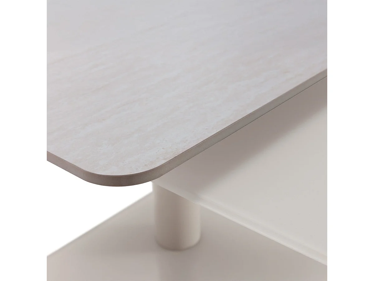 Table basse pivotante avec plateaux carrés en verre L114 cm - KAYA