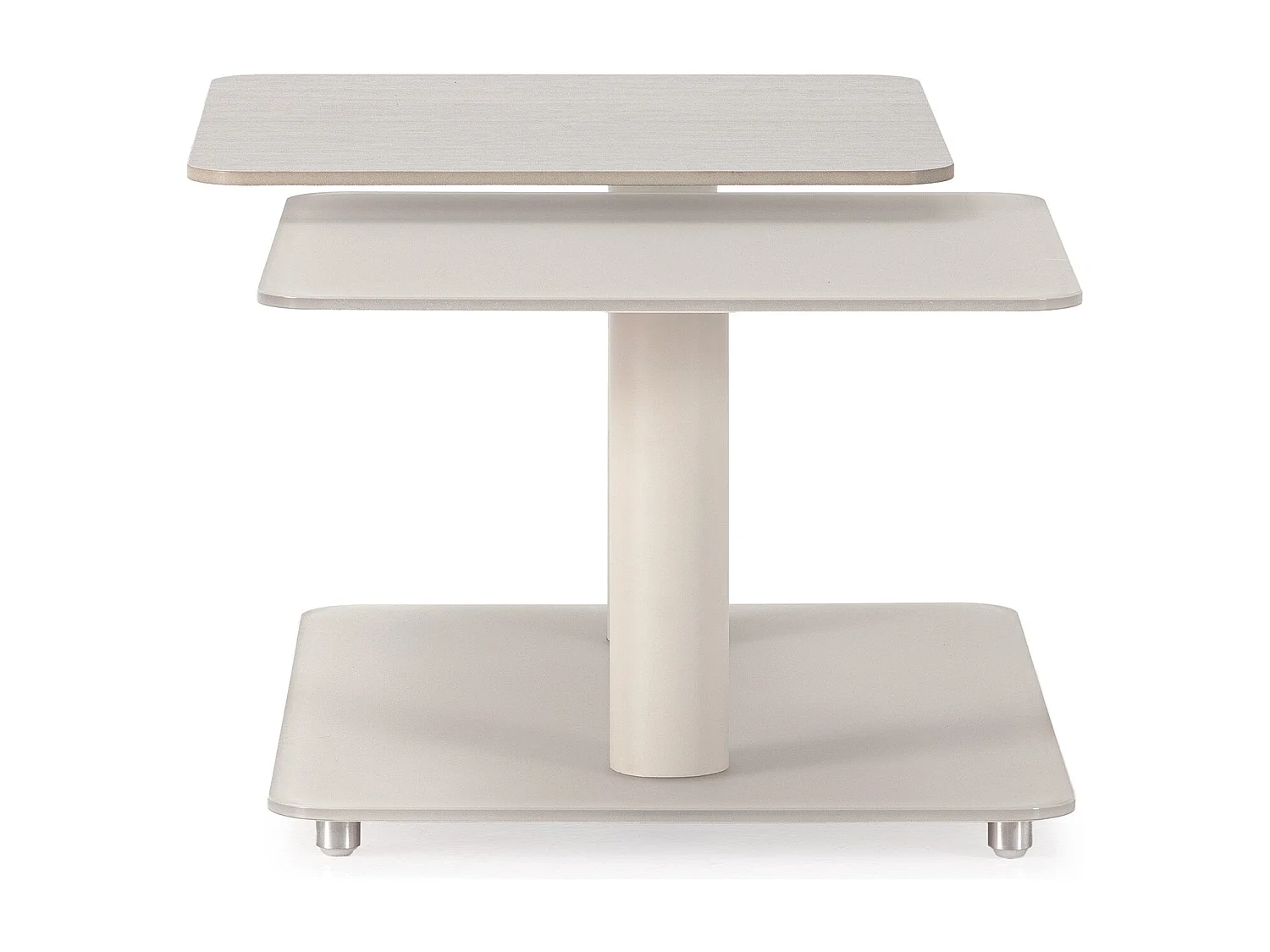 Table basse pivotante avec plateaux carrés en verre L114 cm - KAYA