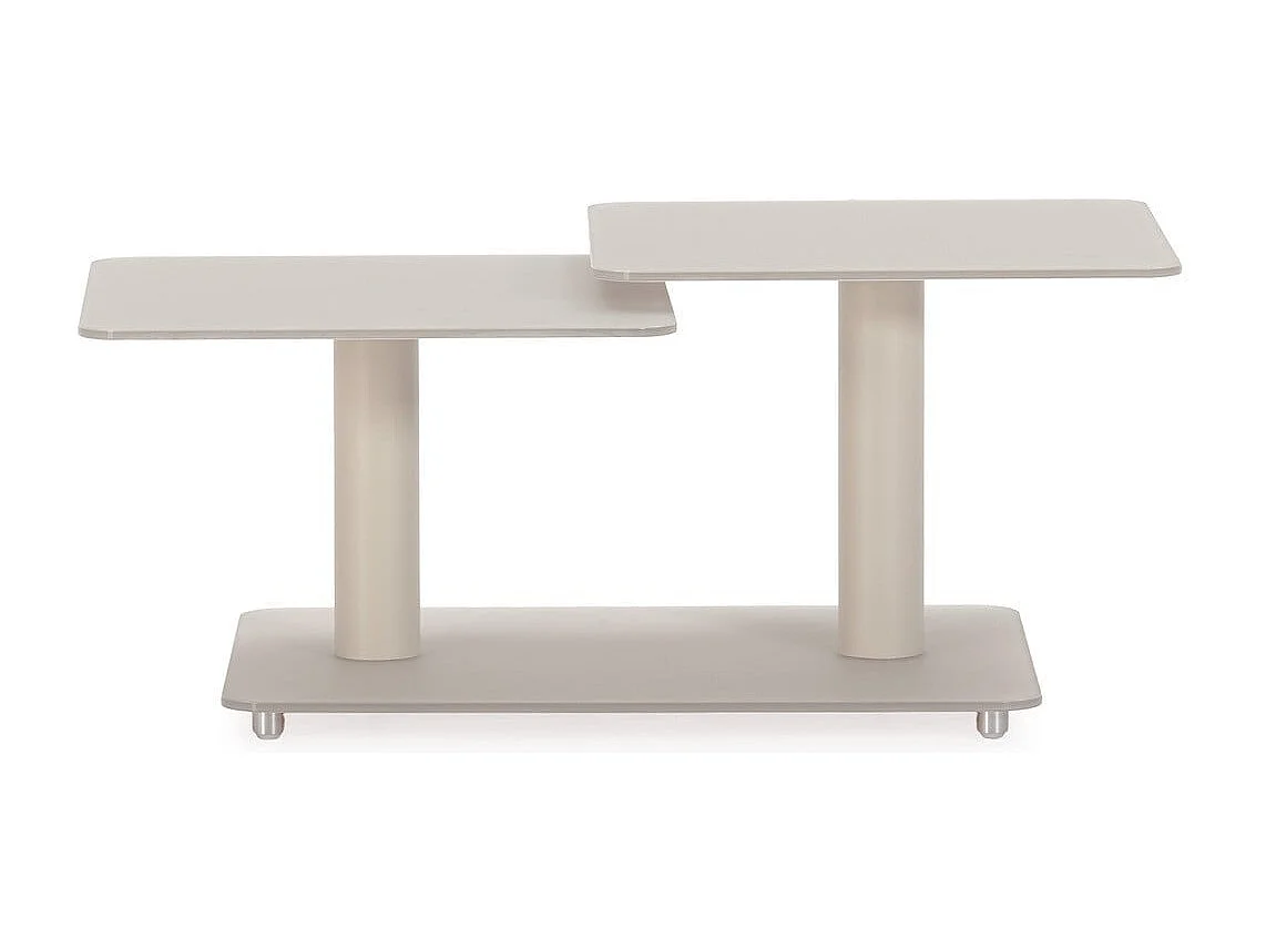 Table basse pivotante avec plateaux carrés en verre L114 cm - KAYA