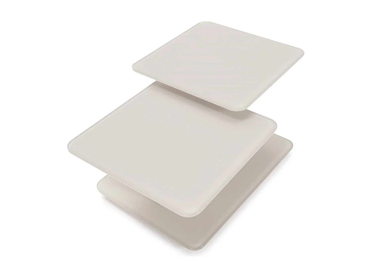 Table basse pivotante avec plateaux carrés en verre L114 cm - KAYA