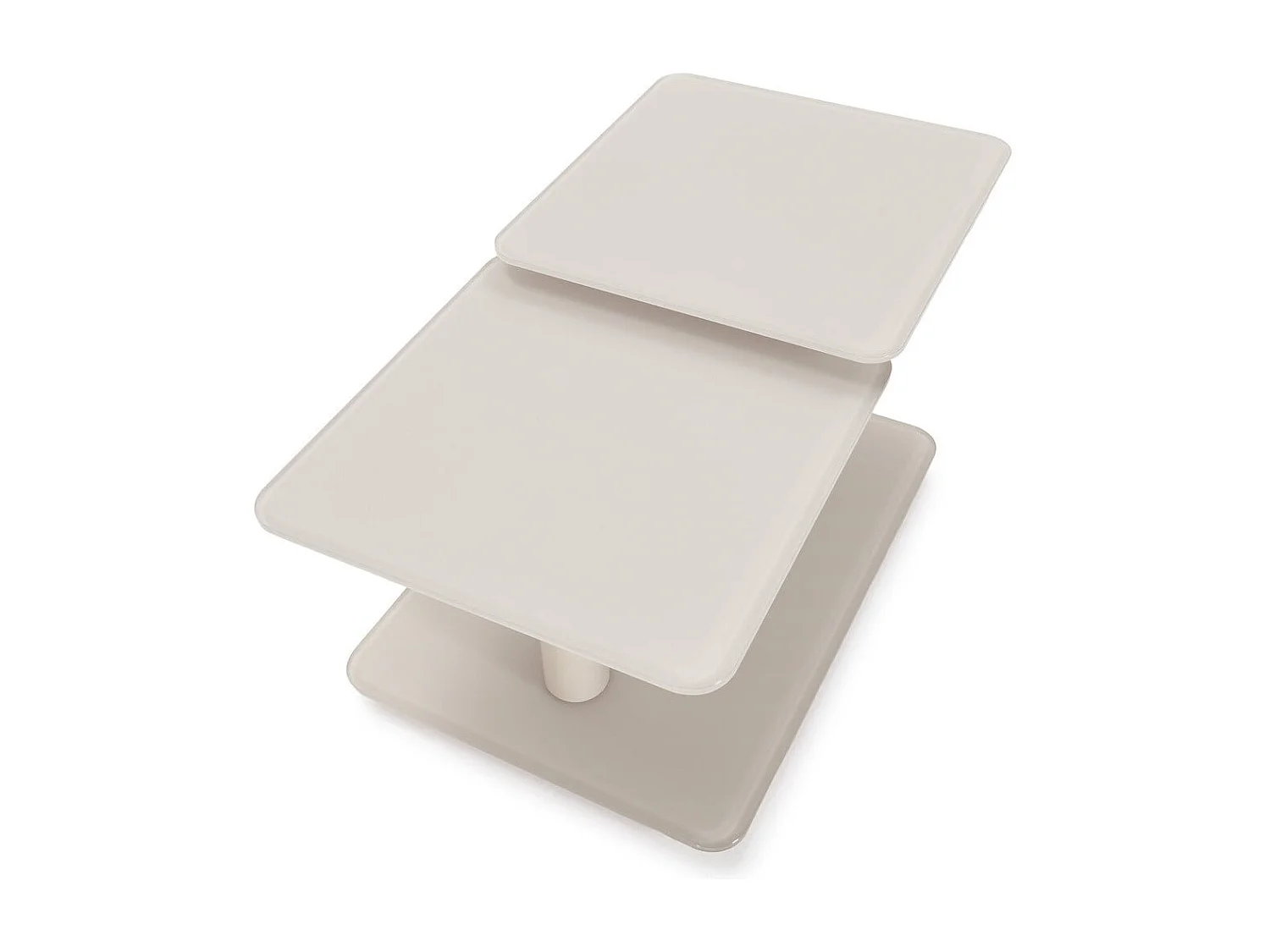 Table basse pivotante avec plateaux carrés en verre L114 cm - KAYA