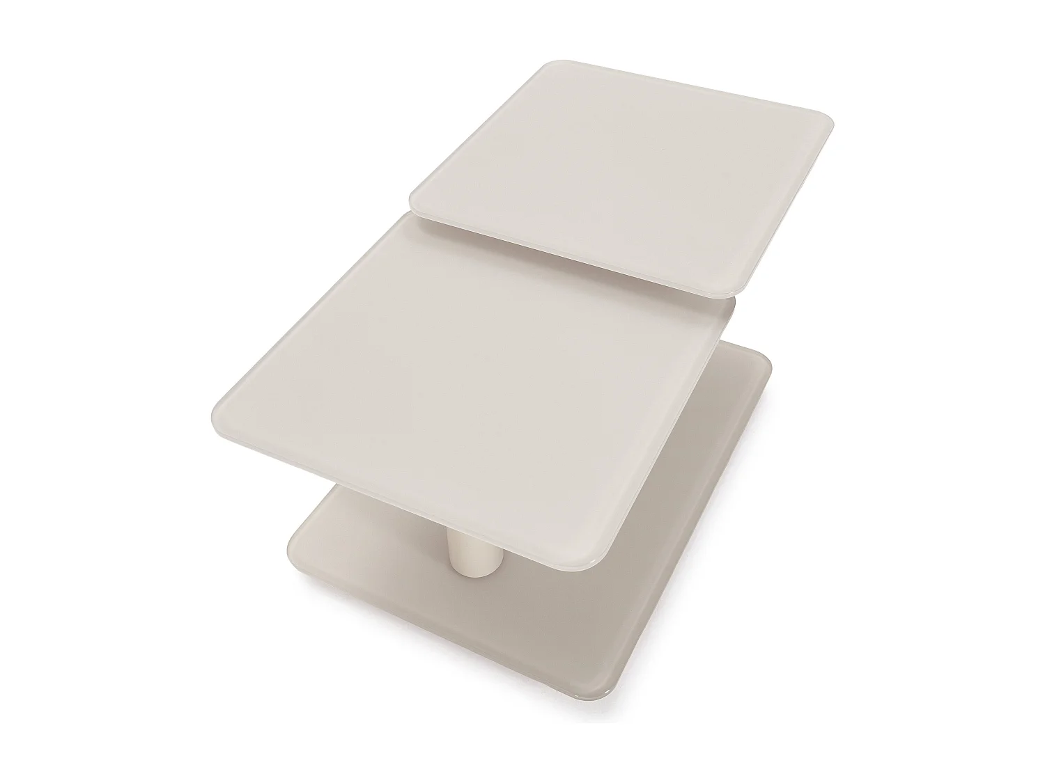 Table basse pivotante avec plateaux carrés en verre L114 cm - KAYA