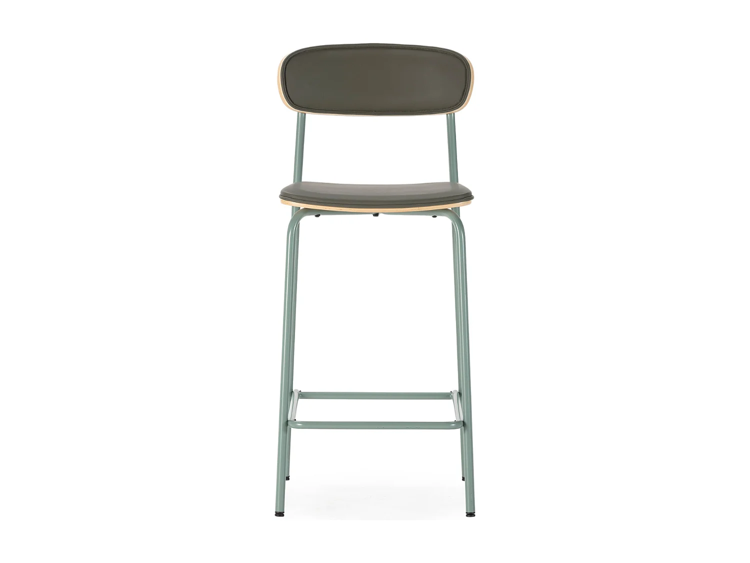 Barkrukken Set van 2 in kunstleer met metalen poten, H95 cm - TESS