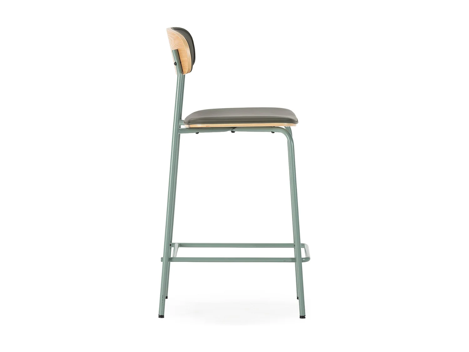 Barkrukken Set van 2 in kunstleer met metalen poten, H95 cm - TESS