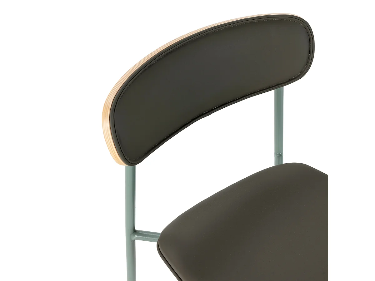 Barkrukken Set van 2 in kunstleer met metalen poten, H95 cm - TESS