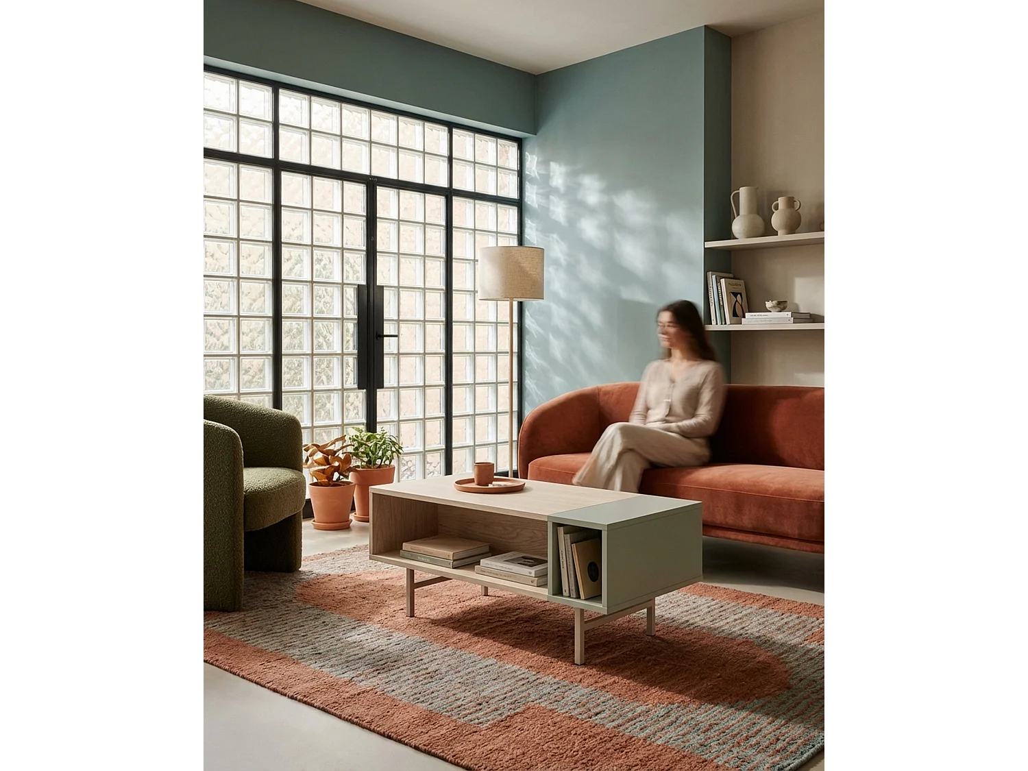 Couchtisch Holz Metallbeinen 100x45 cm