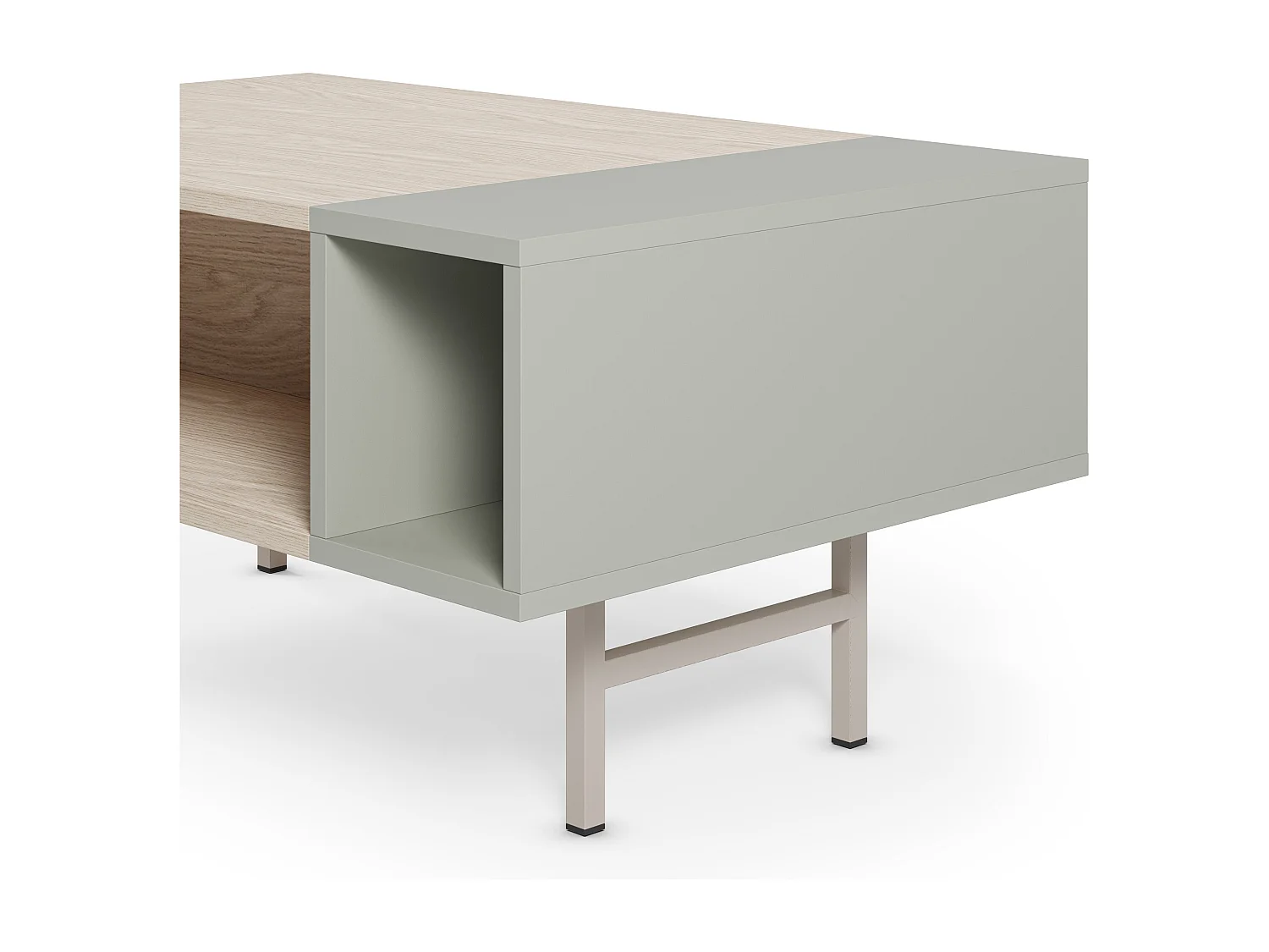 Couchtisch Holz Metallbeinen 100x45 cm