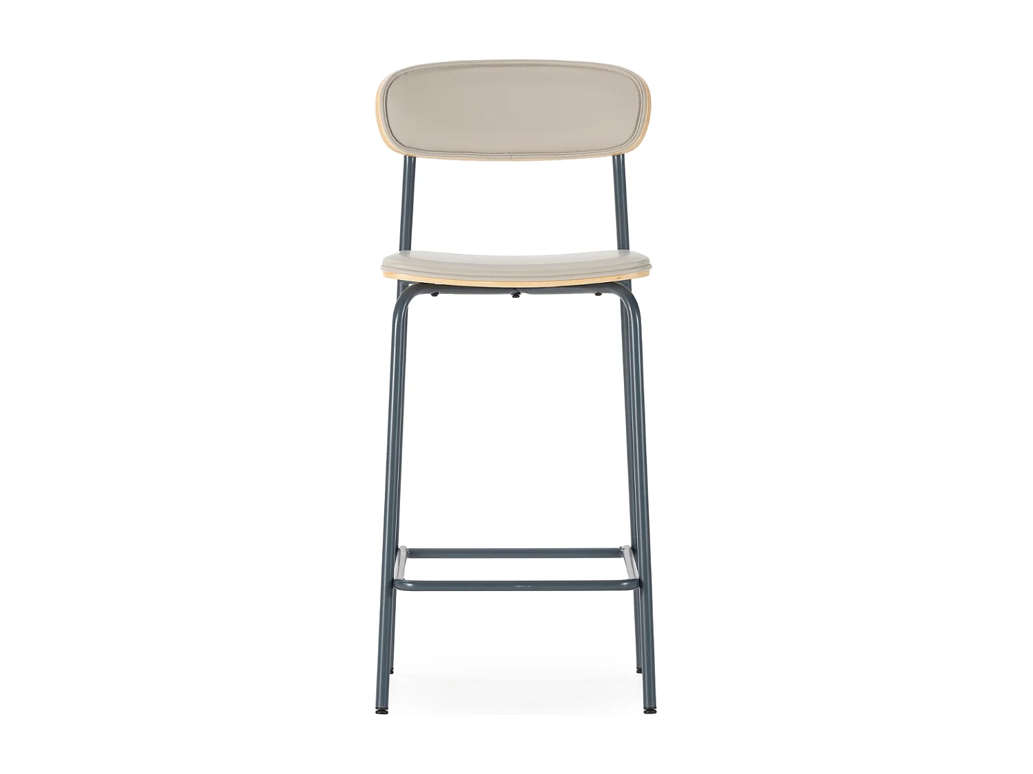 Barkrukken Set van 2 in kunstleer met metalen poten, H95 cm - TESS