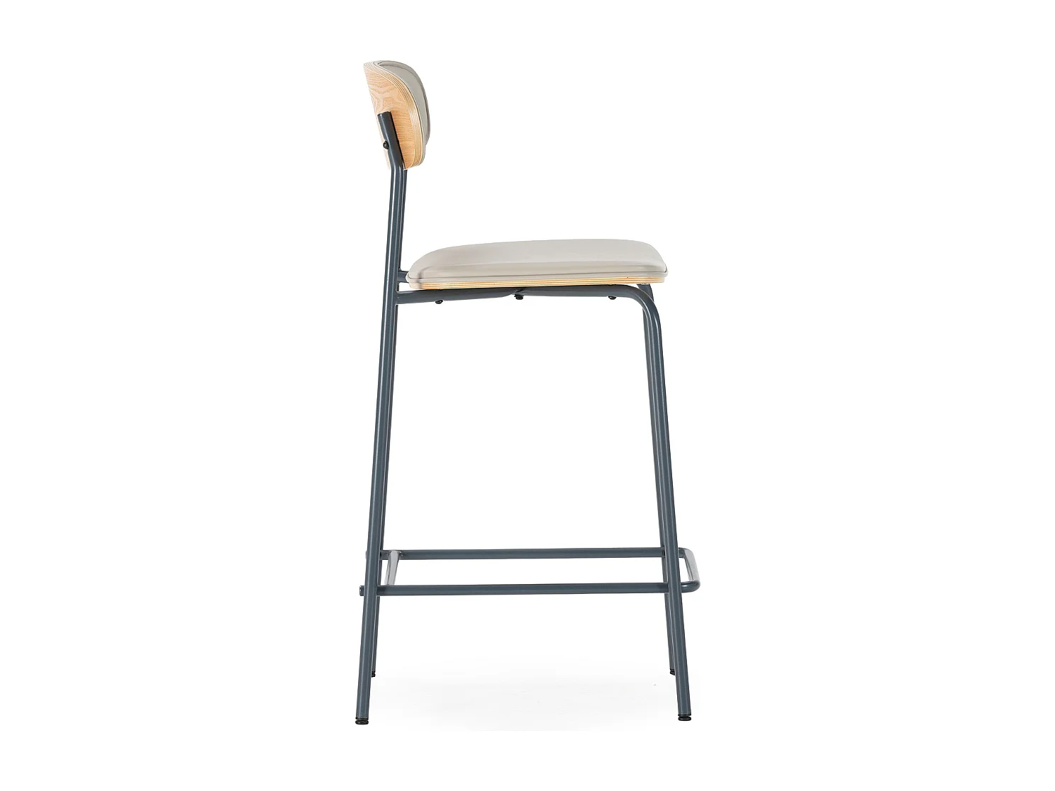 Barkrukken Set van 2 in kunstleer met metalen poten, H95 cm - TESS