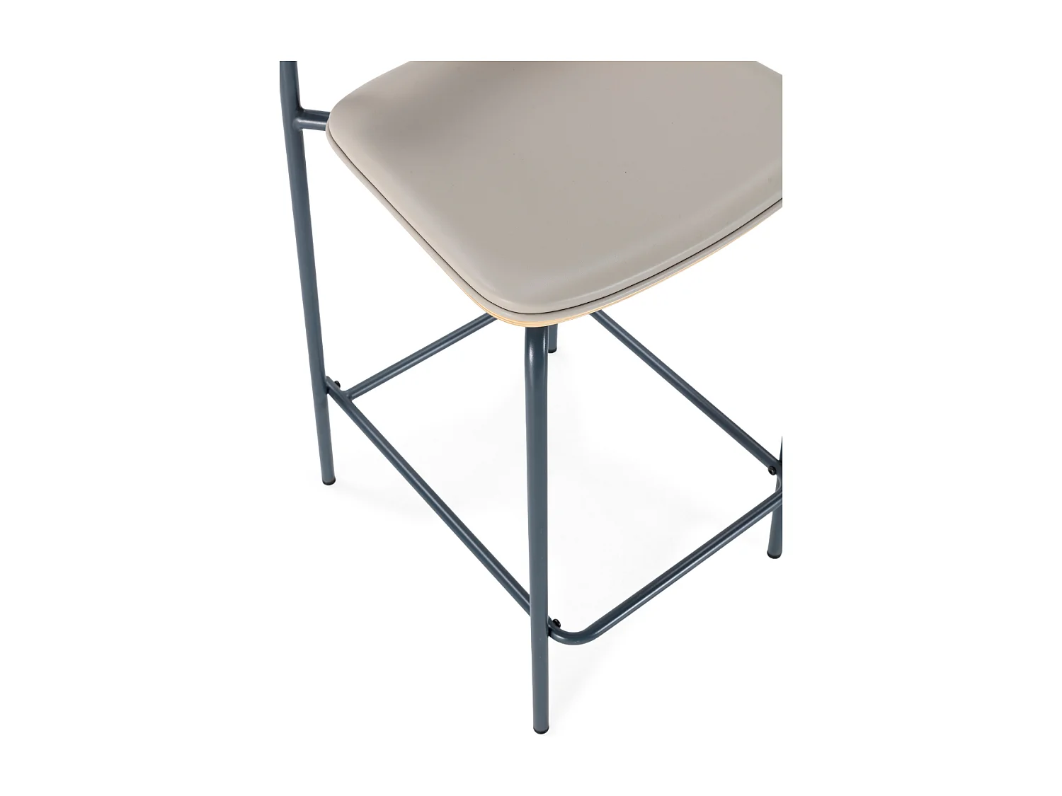 Barkrukken Set van 2 in kunstleer met metalen poten, H95 cm - TESS