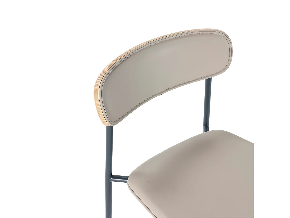 Barkrukken Set van 2 in kunstleer met metalen poten, H95 cm - TESS