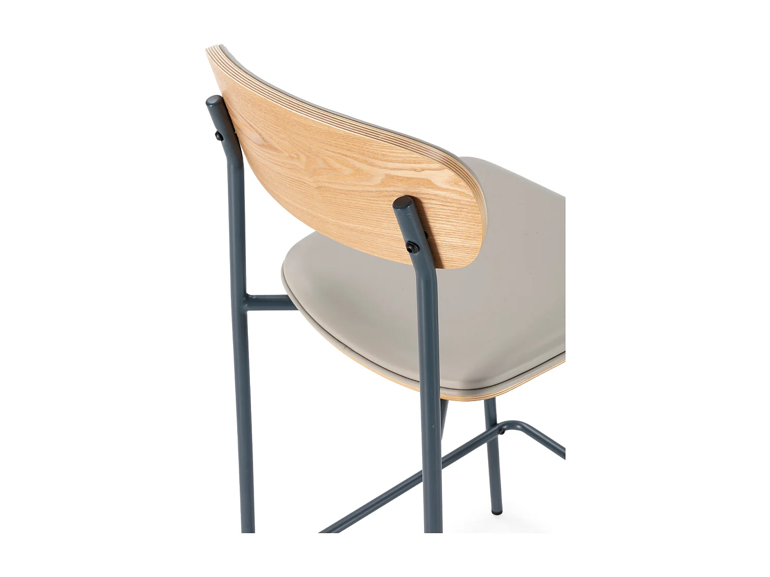 Barkrukken Set van 2 in kunstleer met metalen poten, H95 cm - TESS