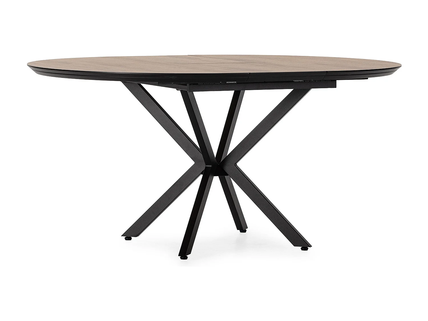 Table ronde extensible pied métal 126/160x75 cm