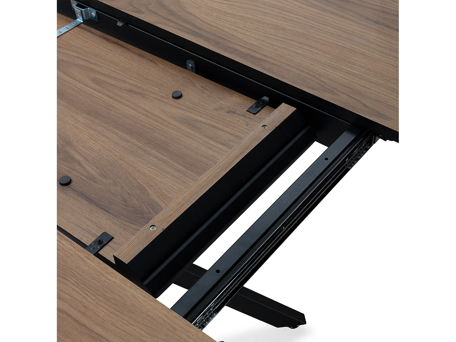 Table ronde extensible pied métal 126/160x75 cm