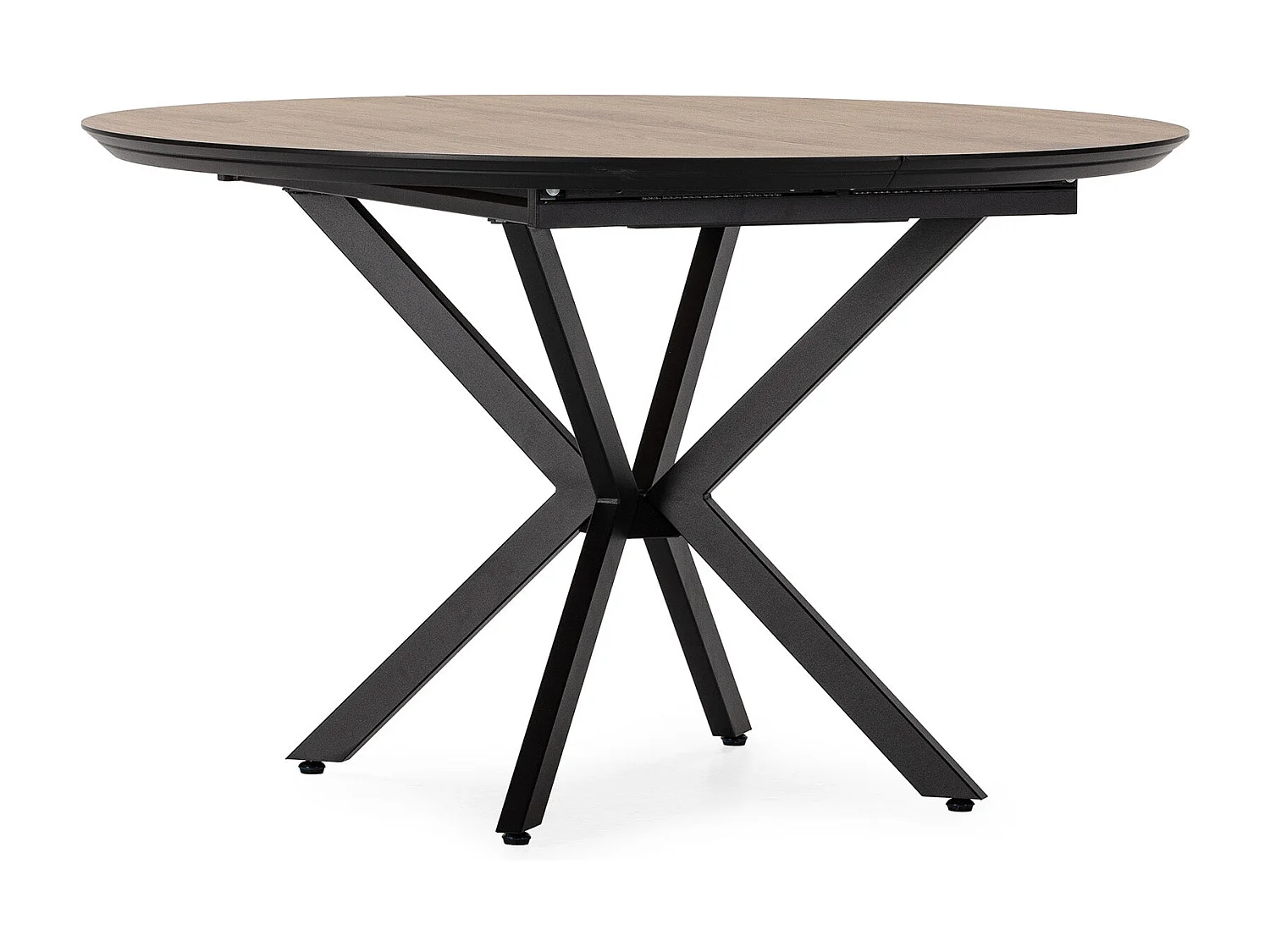 Table ronde extensible pied métal 126/160x75 cm