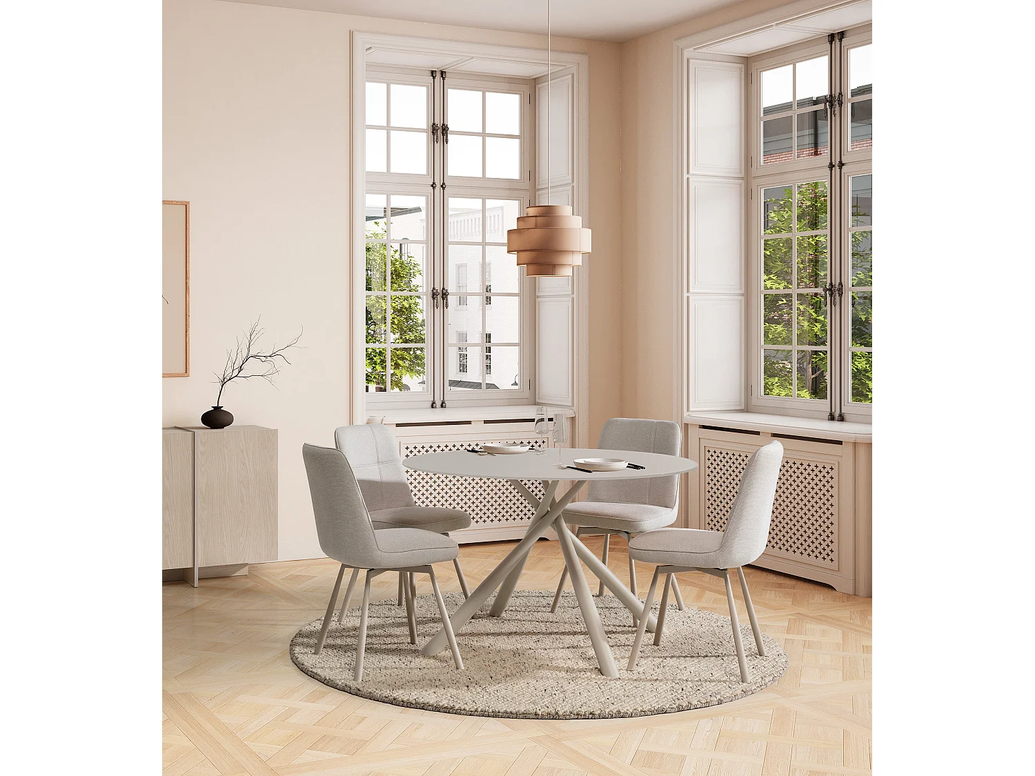 Table ronde pied en métal 120x75 cm