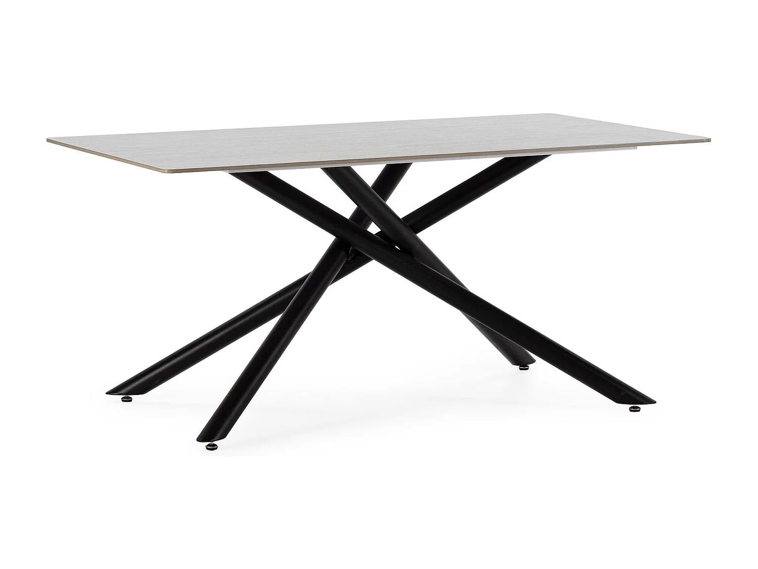 Table rectangulaire pied en métal noir 160x75 cm