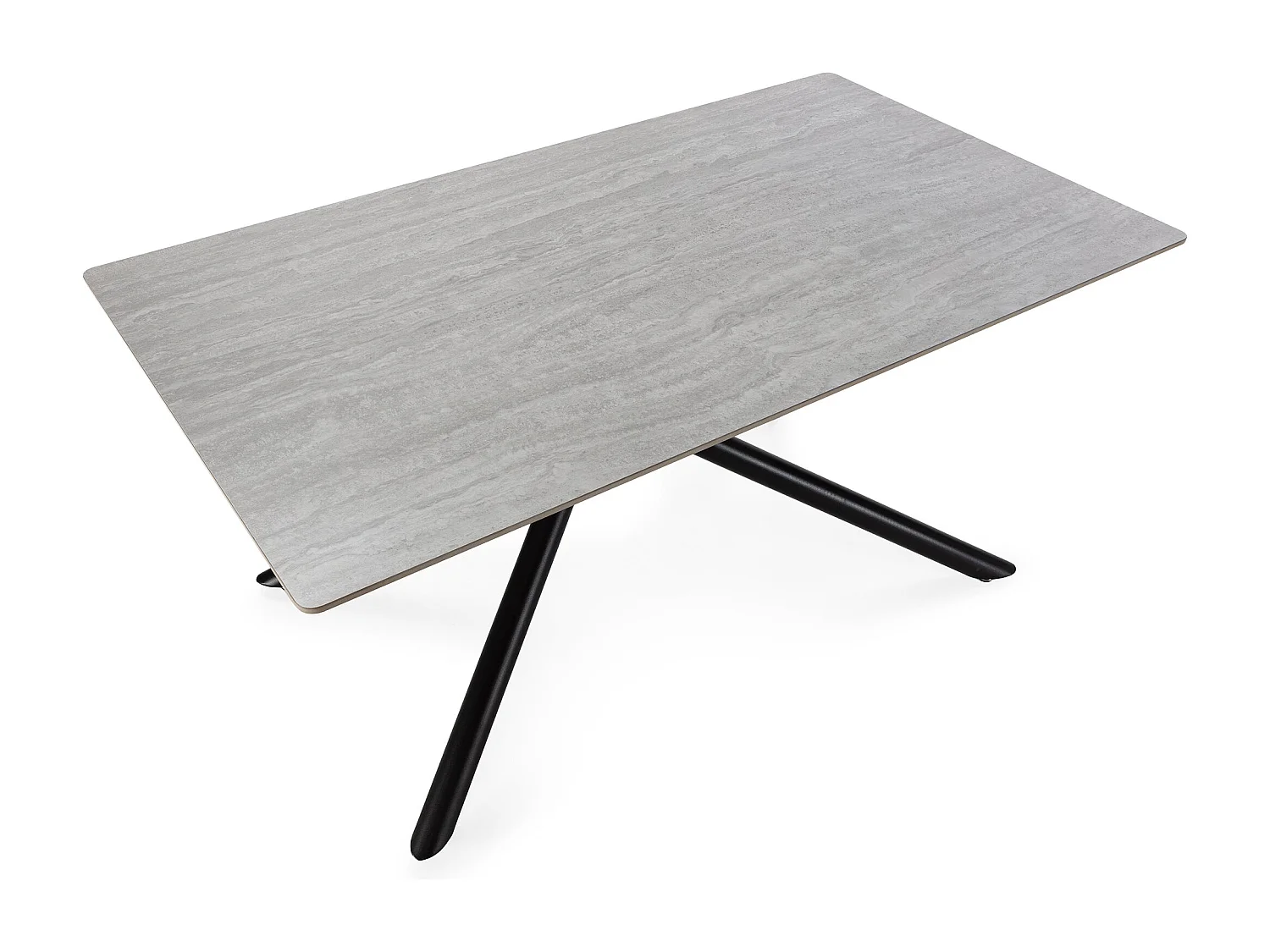 Table rectangulaire pied en métal noir 160x75 cm