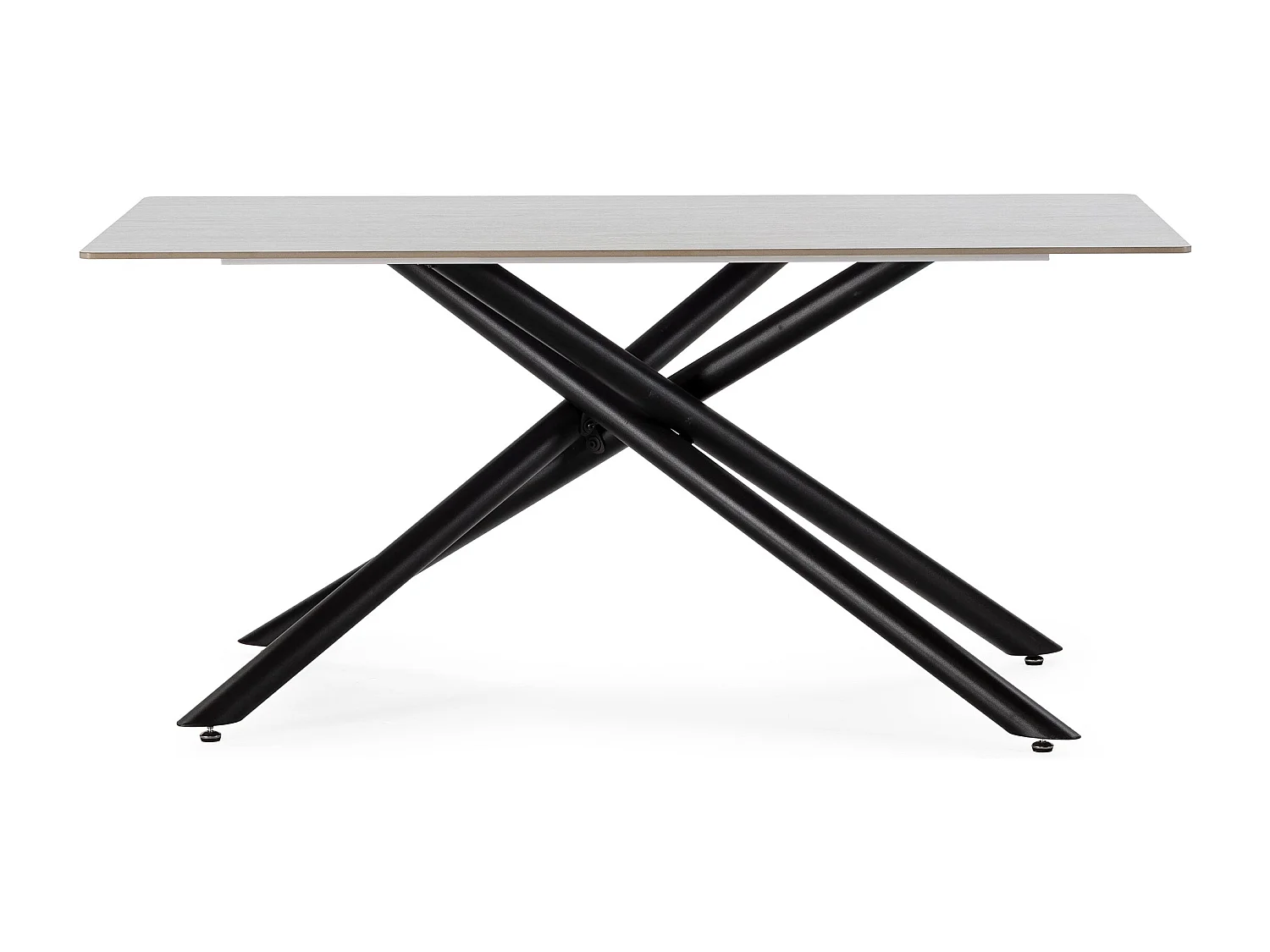 Table rectangulaire pied en métal noir 160x75 cm