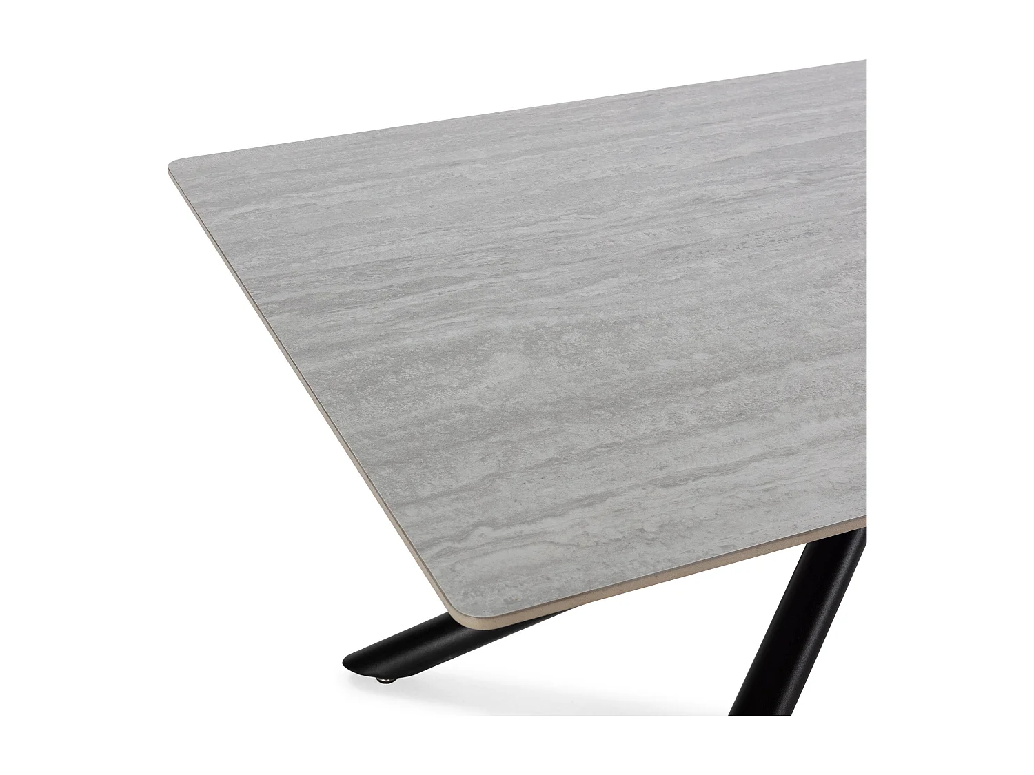 Table rectangulaire pied en métal noir 160x75 cm