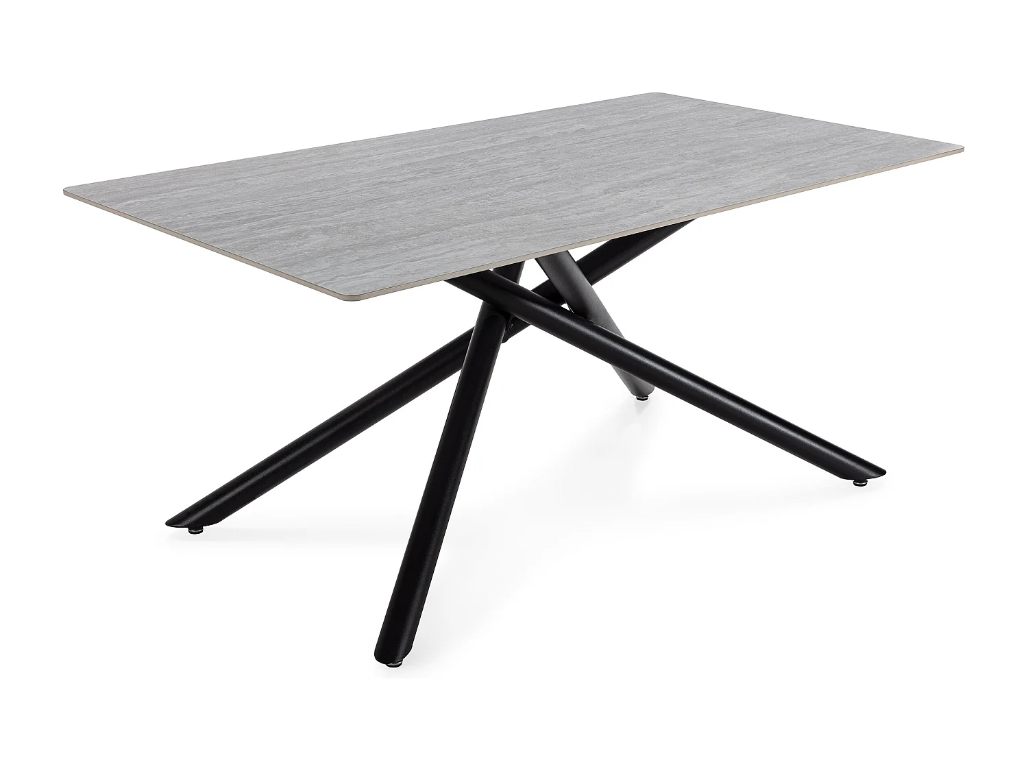 Table rectangulaire pied en métal noir 160x75 cm