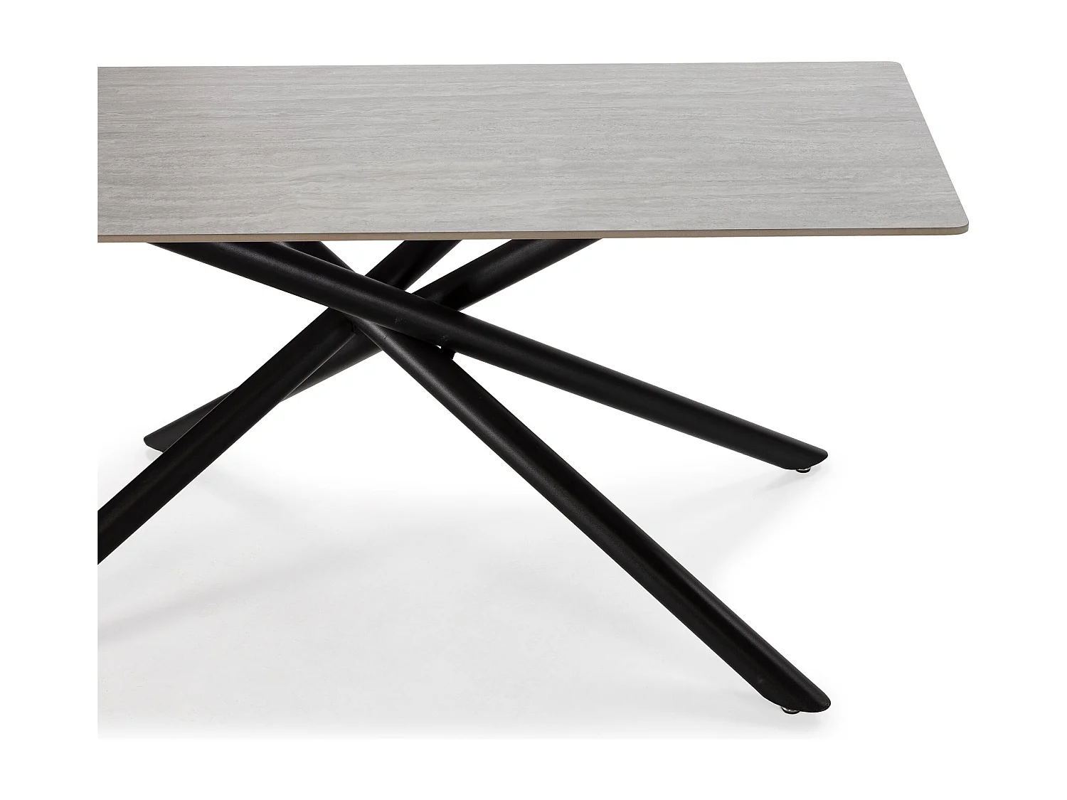 Table rectangulaire pied en métal noir 160x75 cm