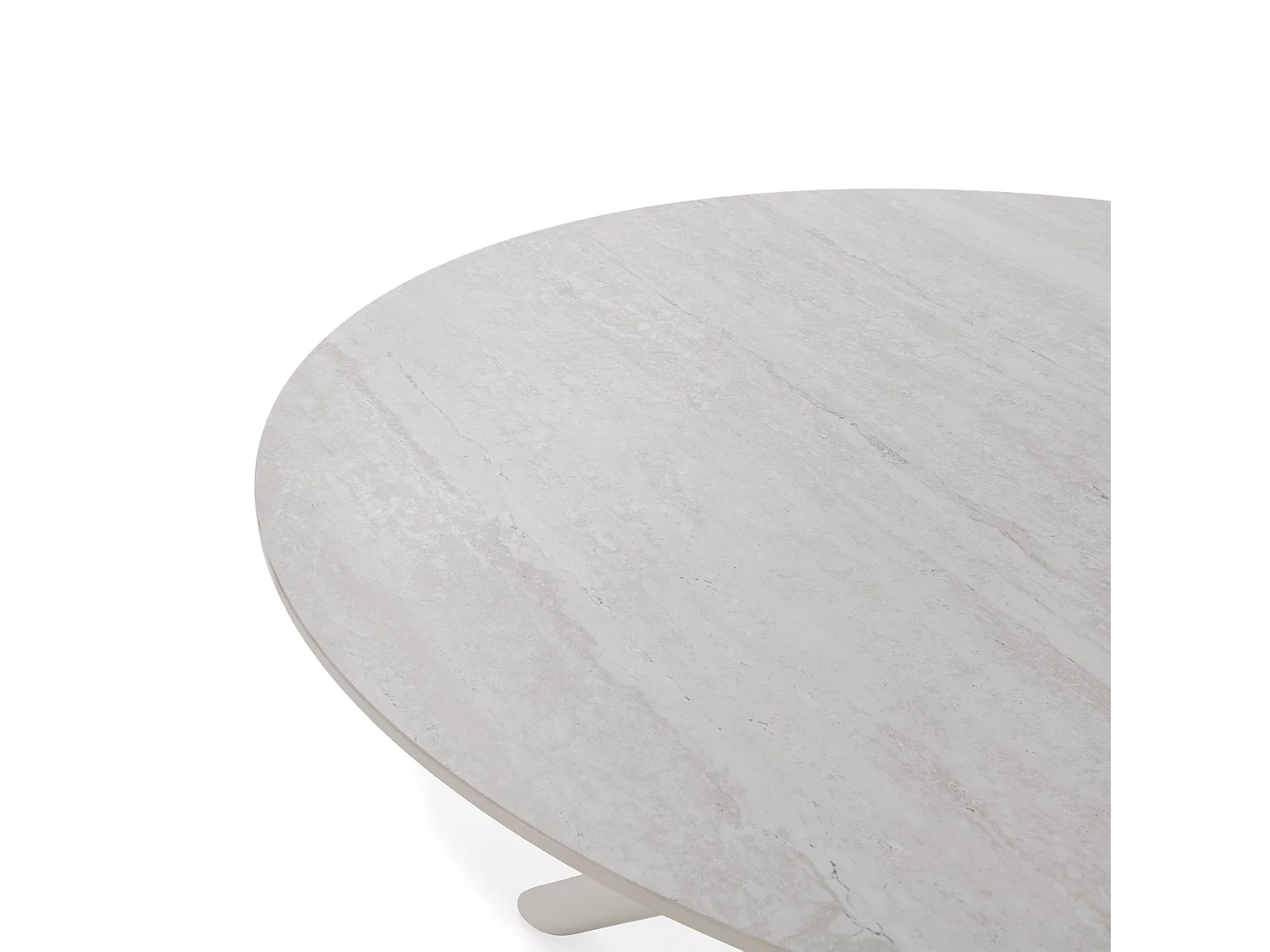 Table ronde en pierre frittée 119x75 cm