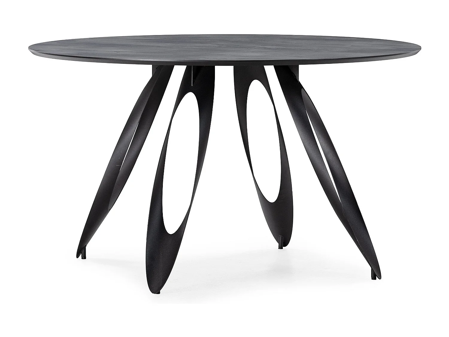 Table ronde pied en métal noir 130x76 cm
