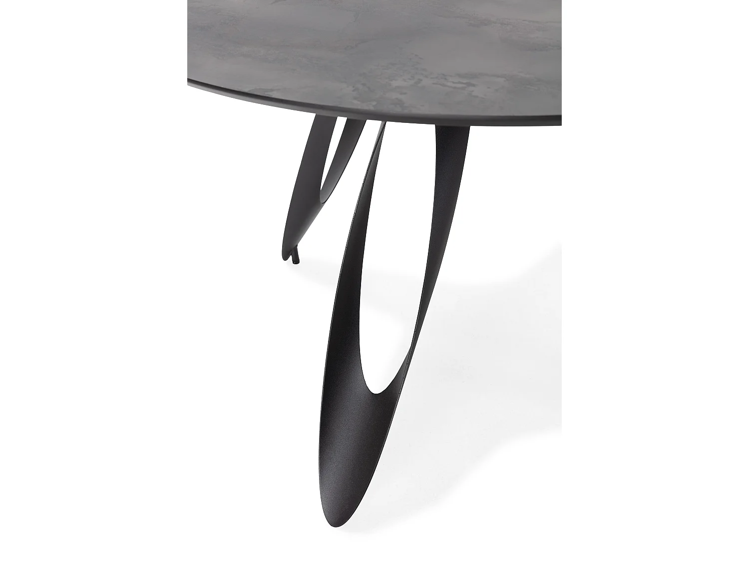 Table ronde pied en métal noir 130x76 cm