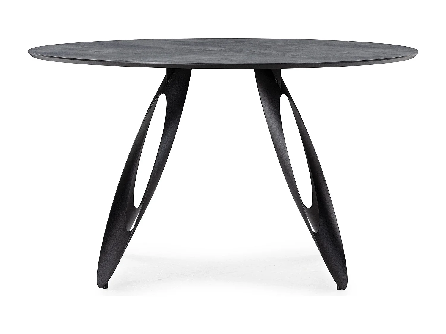Table ronde pied en métal noir 130x76 cm