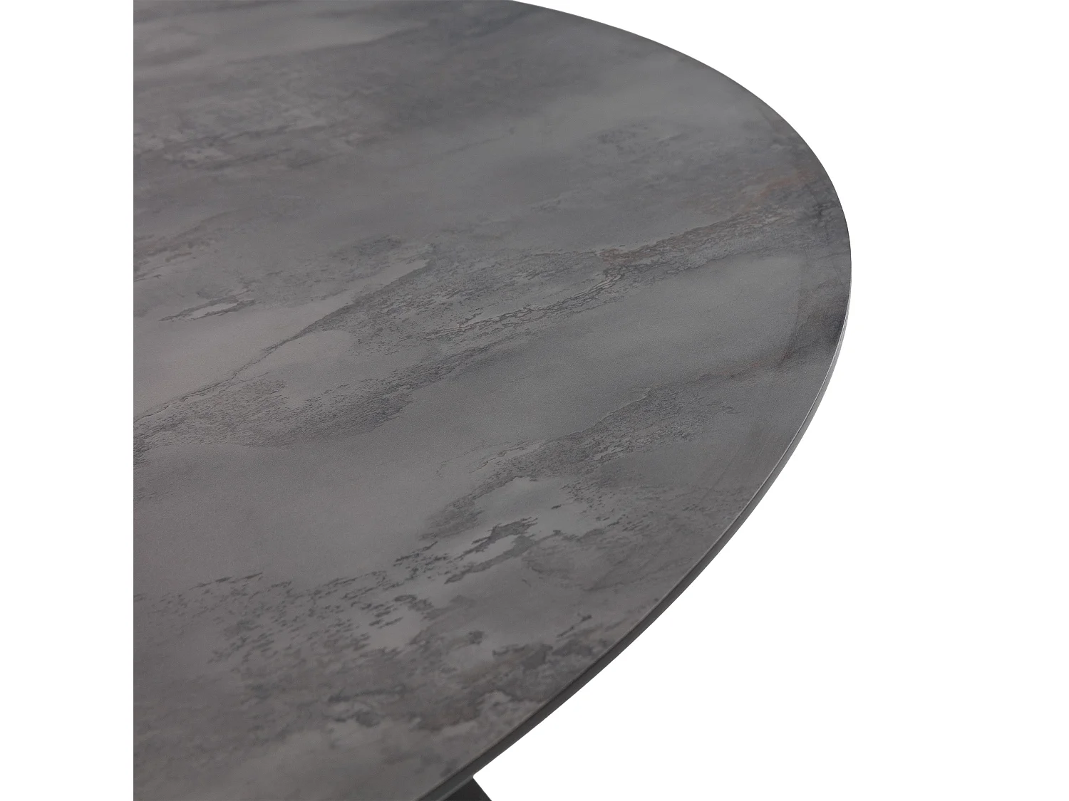 Table ronde pied en métal noir 130x76 cm