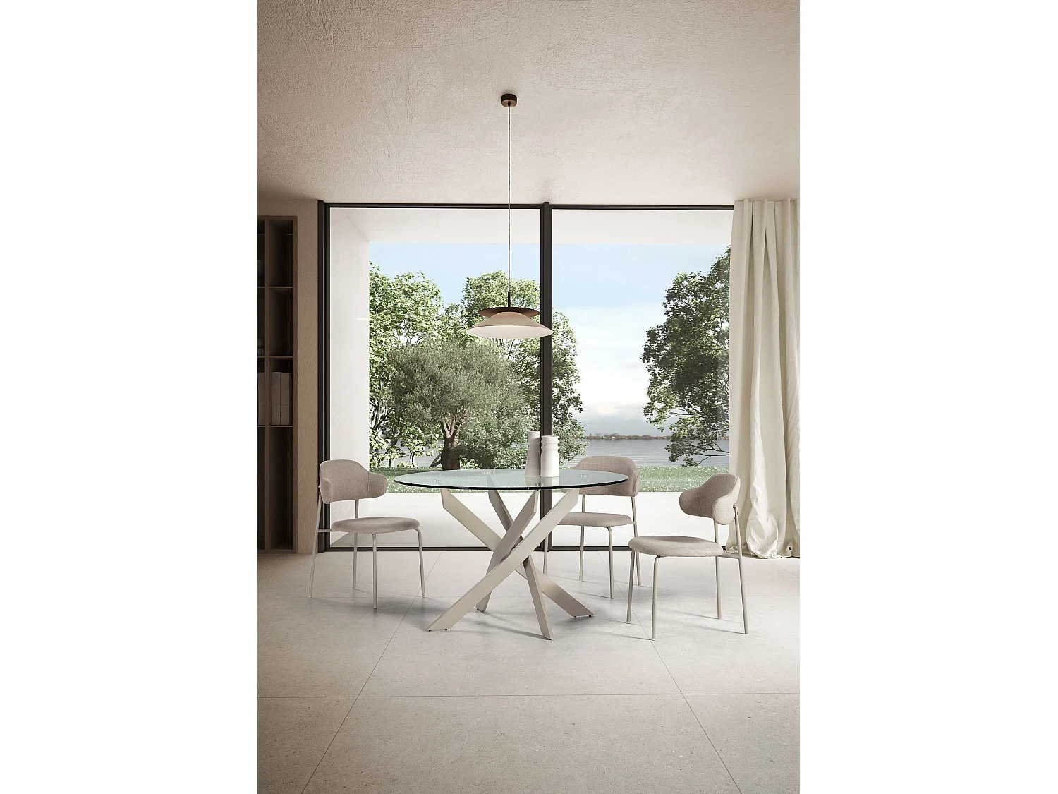 Tafel ronde en verre 120 x 76 cm