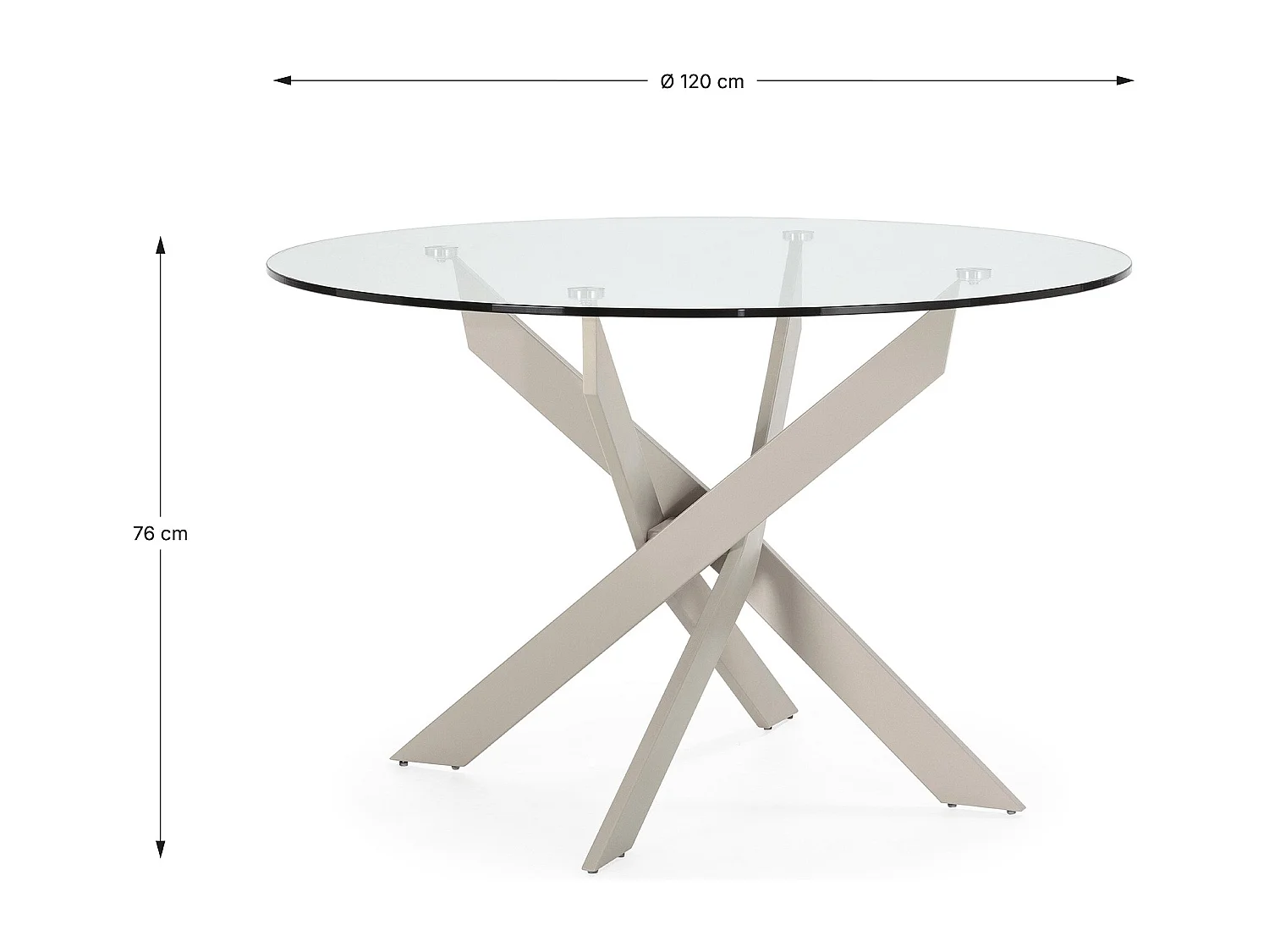 Tafel ronde en verre 120 x 76 cm