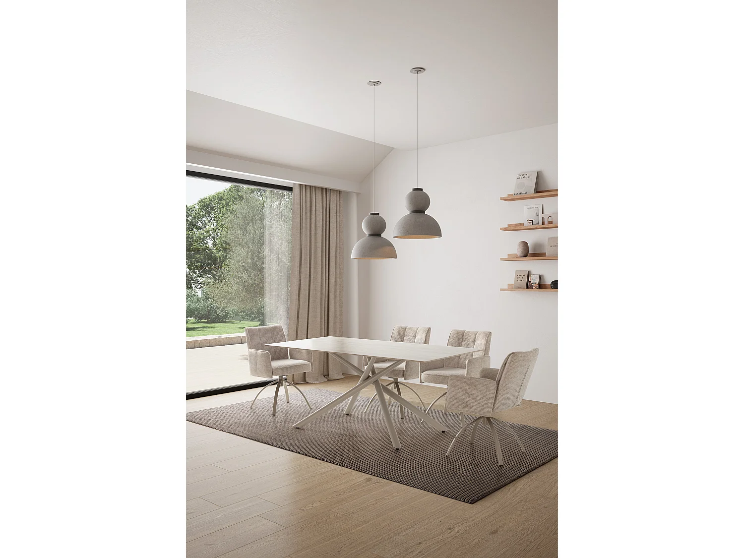 Table rectangulaire pied en métal 180x75 cm