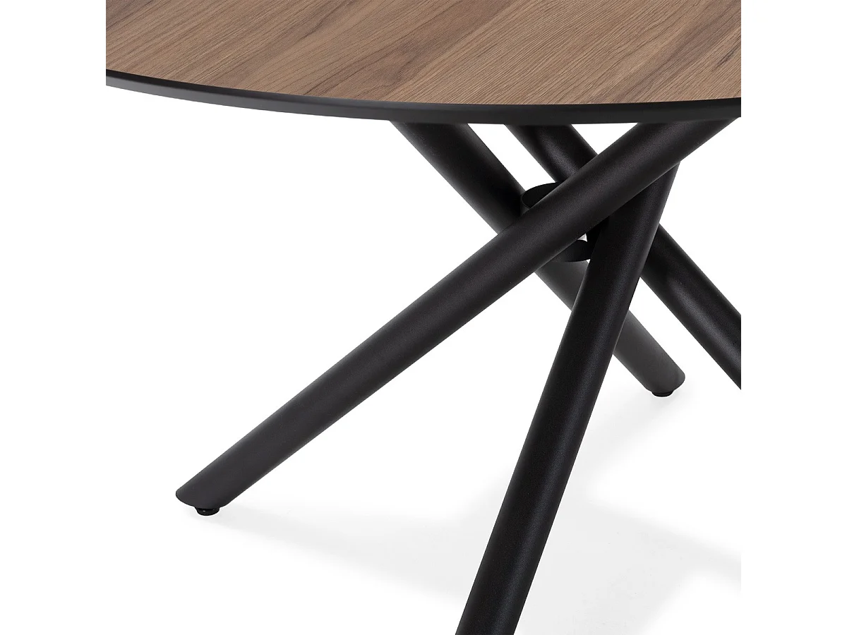 Tavolo da pranzo rotondo con gambe in metallo Ø120 cm - MAYA