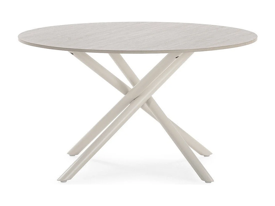 Table basse ronde effet travertin D80 cm - YSIA