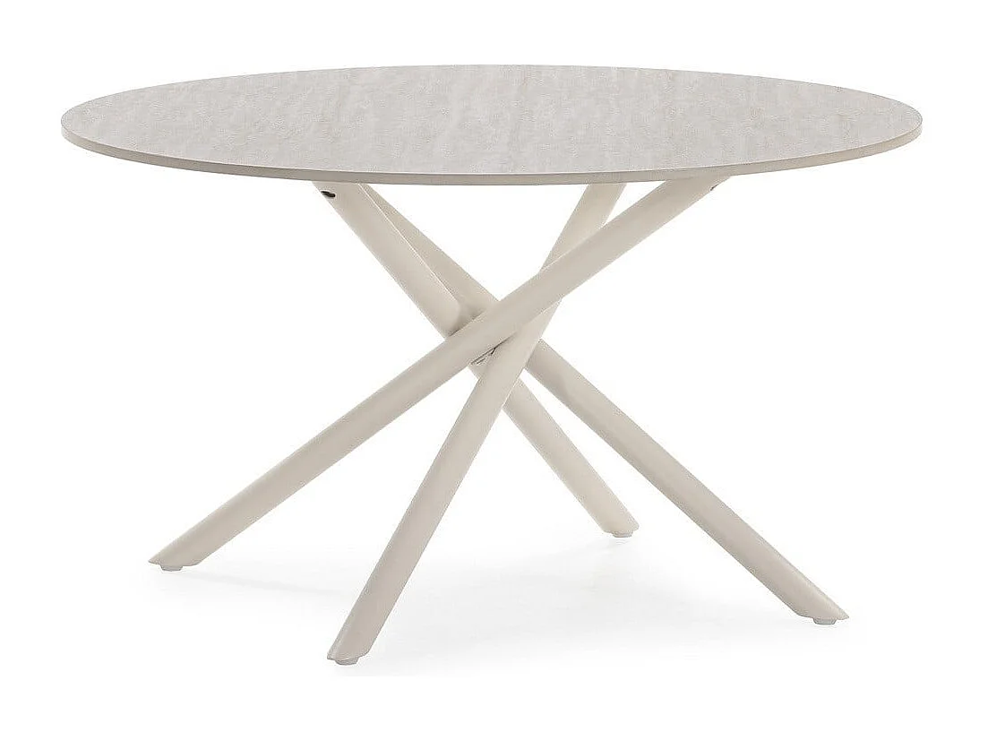 Table basse ronde effet travertin D80 cm - YSIA