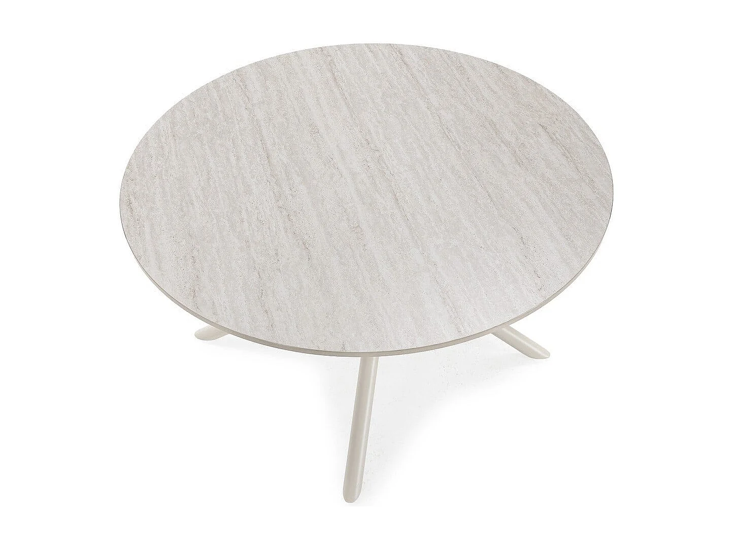 Table basse ronde effet travertin D80 cm - YSIA