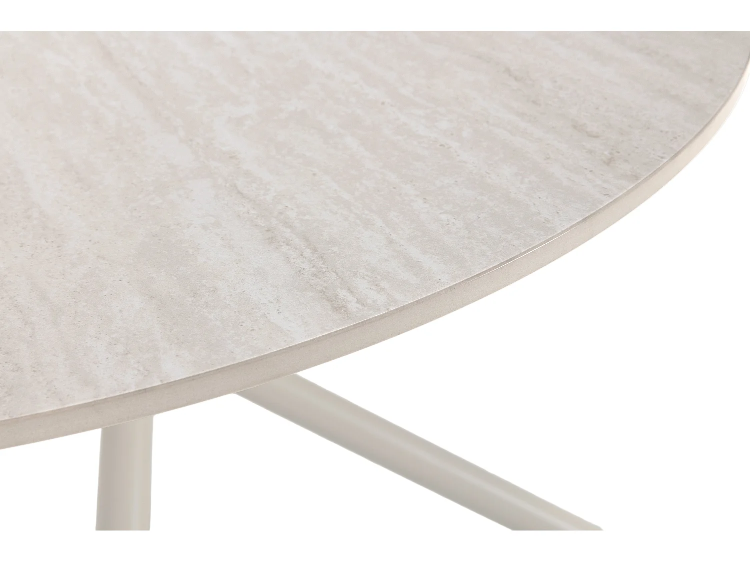 Table basse ronde effet travertin D80 cm - YSIA