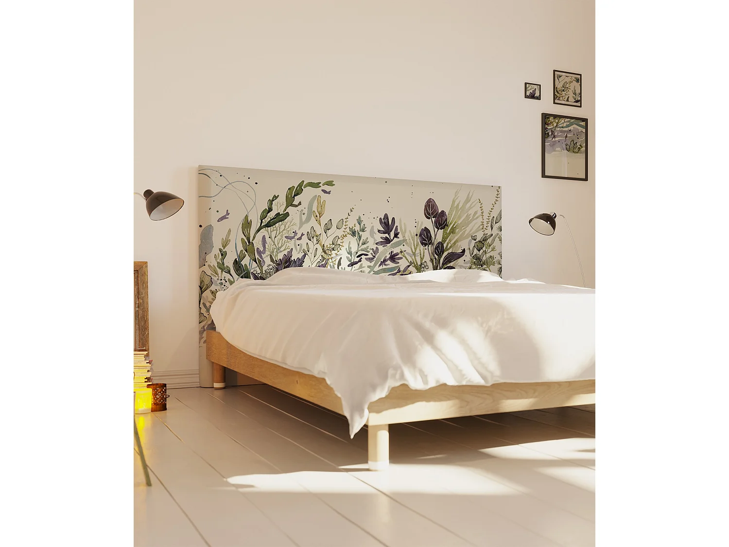 BELLECOUR LITERIE | Tête de lit déhoussable ONDE MARINE 140x110 cm