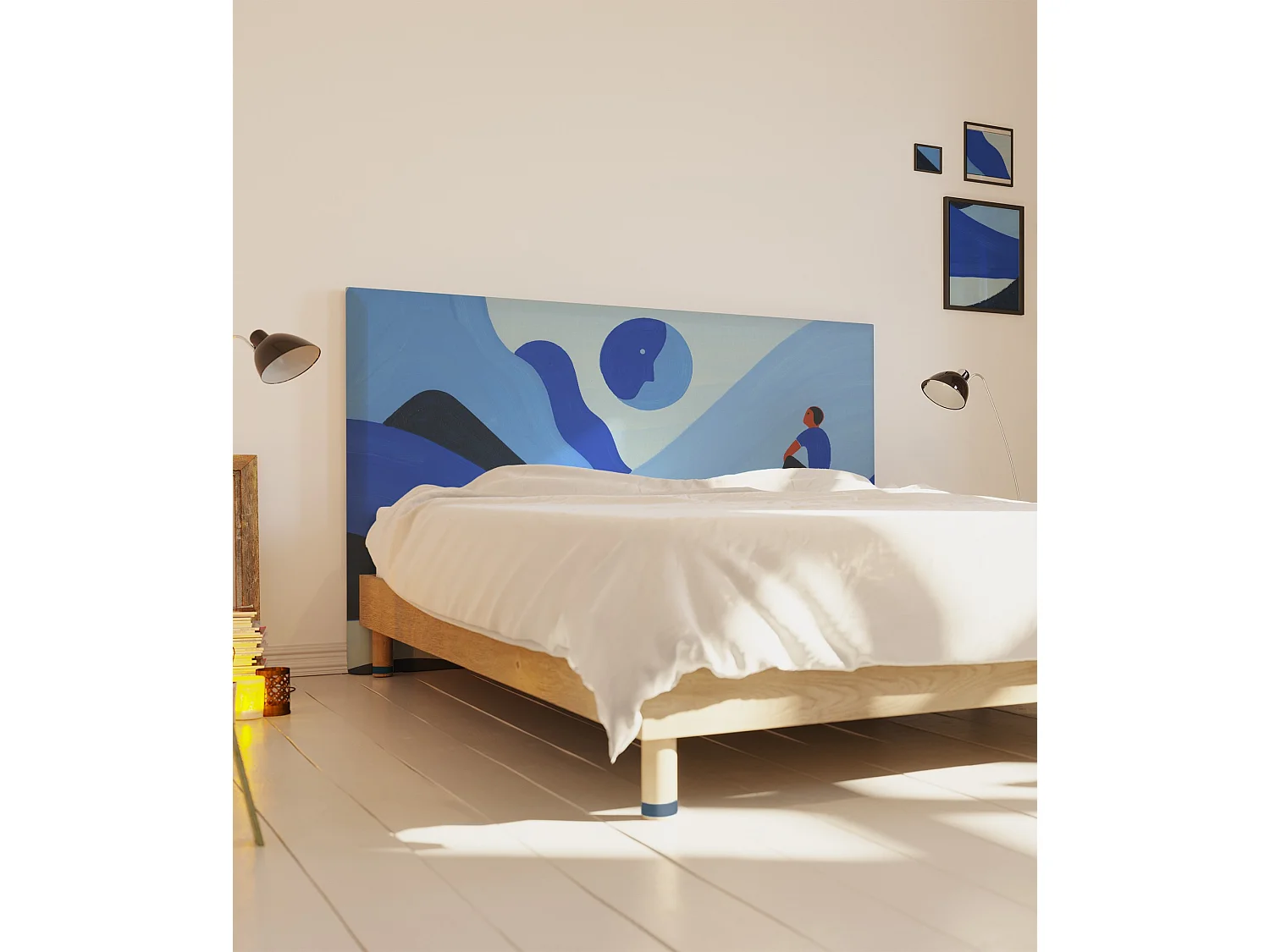 BELLECOUR LITERIE | Tête de lit déhoussable WITH THE MOON 140x110 cm