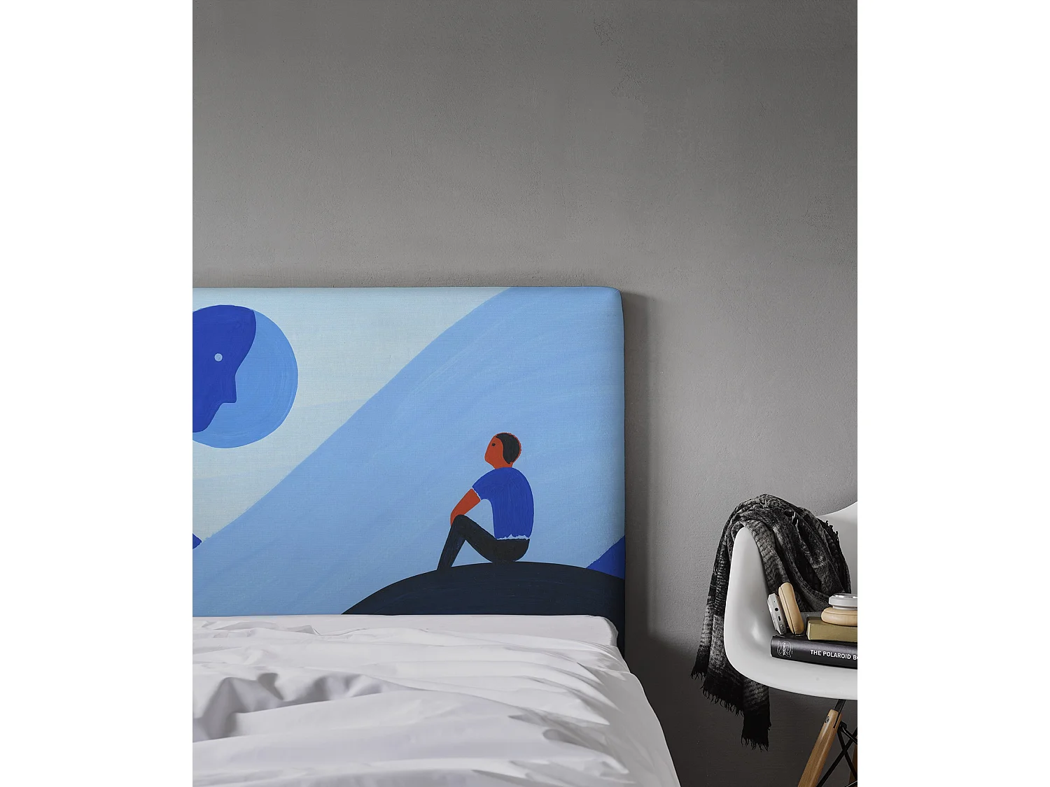 BELLECOUR LITERIE | Tête de lit déhoussable WITH THE MOON 140x110 cm