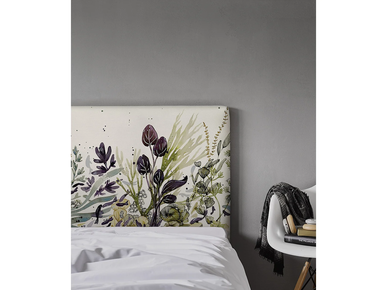 BELLECOUR LITERIE | Tête de lit déhoussable ONDE MARINE 160x110 cm