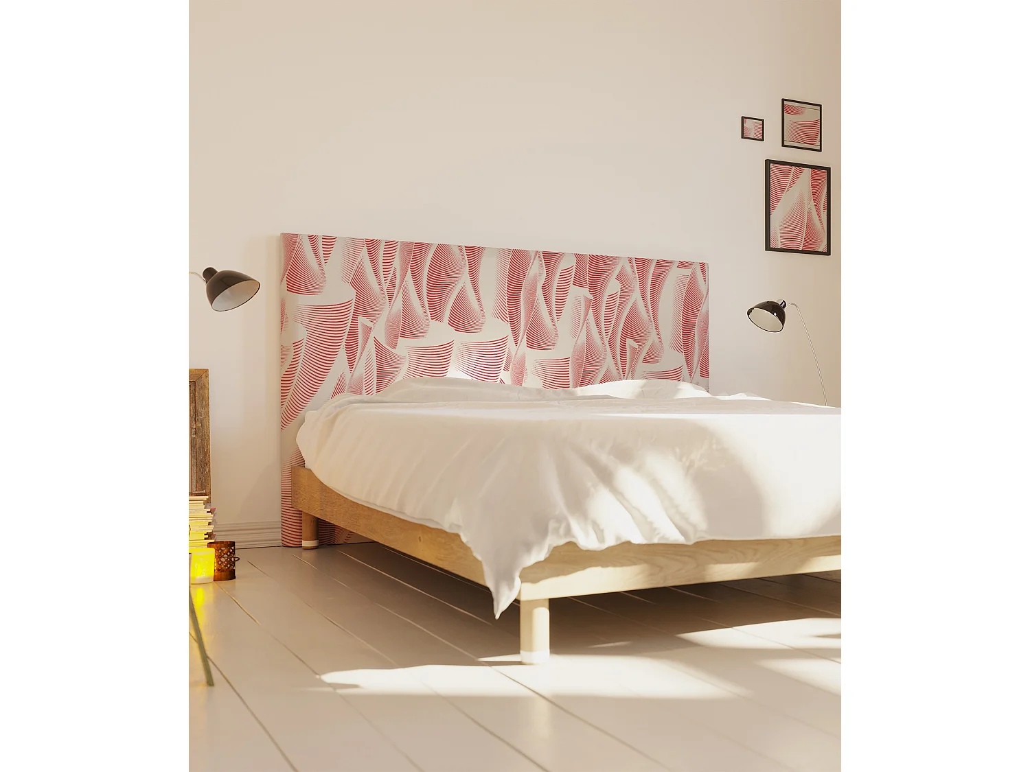 BELLECOUR LITERIE | Tête de lit déhoussable FALAISE 140x110 cm | Coloris Rouge