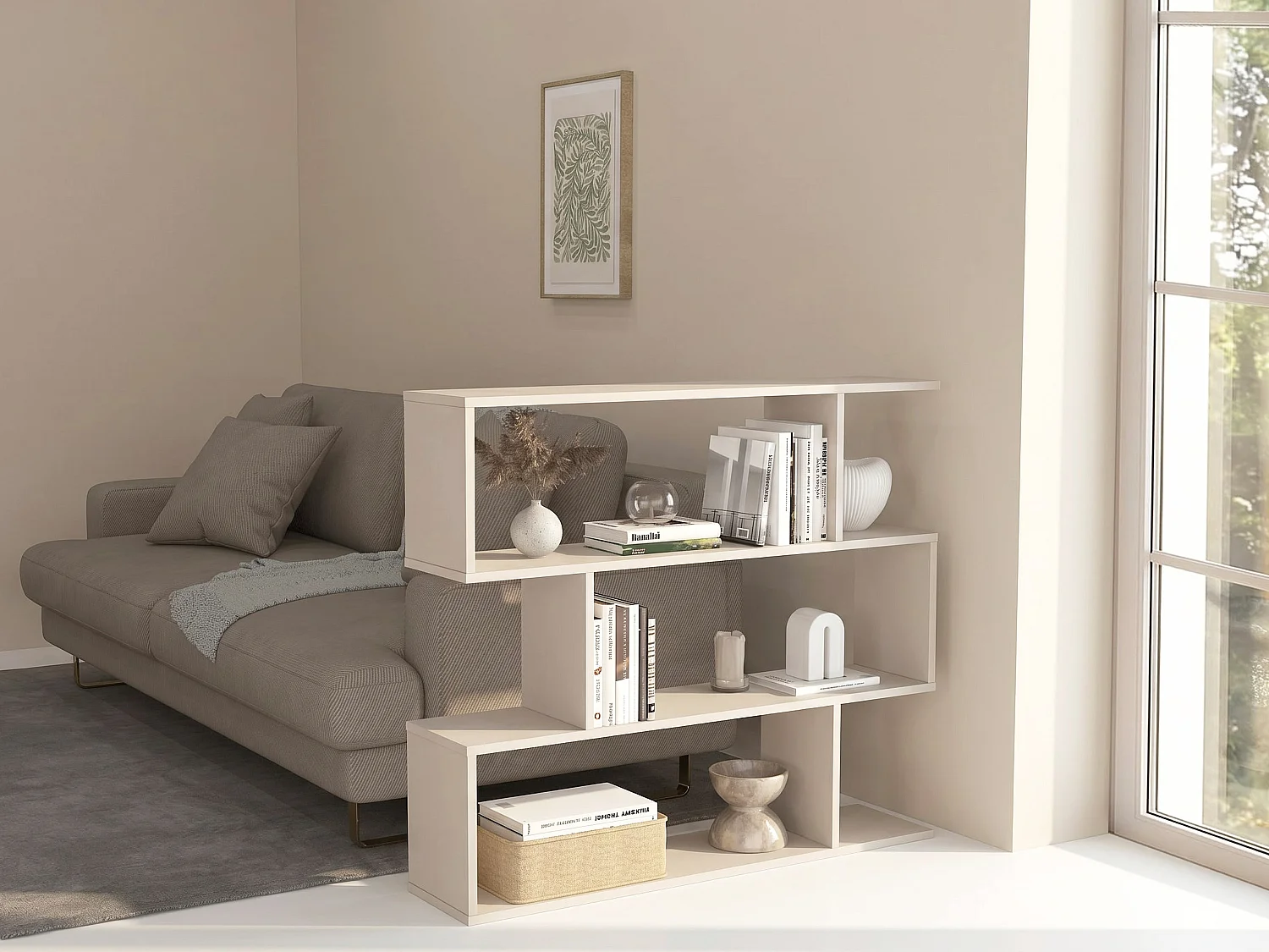Etagère avec 3 niches - Beige - TOMINI