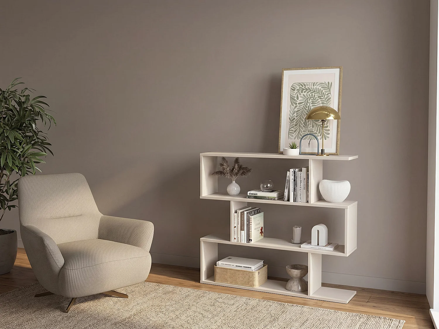 Etagère avec 3 niches - Beige - TOMINI